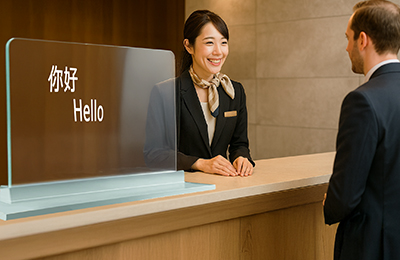 透過翻訳ディスプレイ